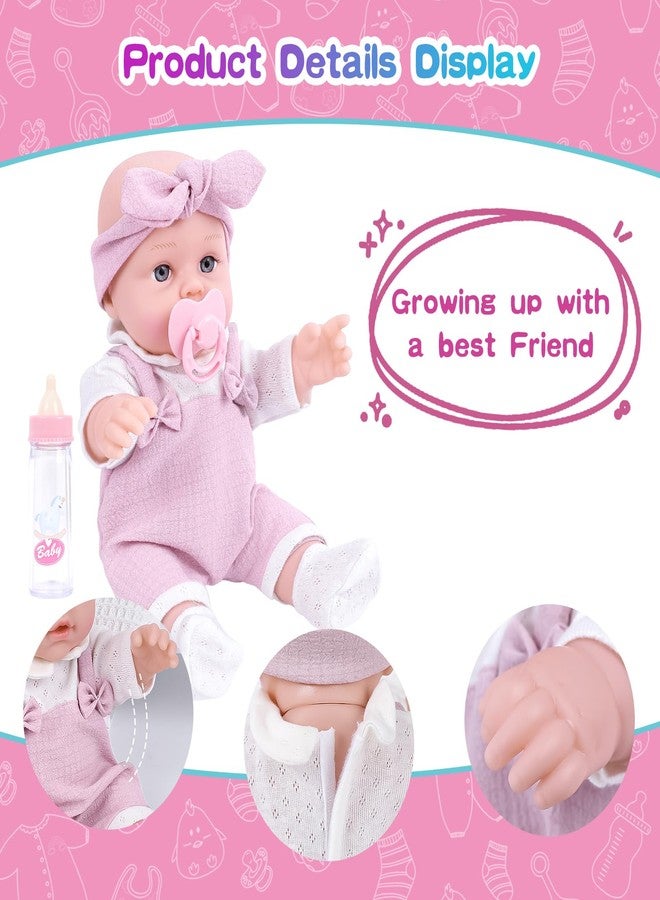 BDDOLL 12'' Baby Doll Playset with Clothes and Dolls Carrier Accessories Included Baby Carrier, Bottles, Nipple, Socks, Headbands - Image 3